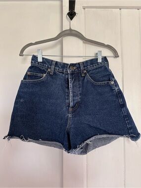 Vintage High-Waist Dark Blue Denim Shorts